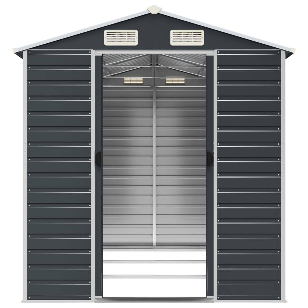 Vidaxl - Abri de jardin anthracite 191x300x198 cm acier galvanisé vidaXL 3188255 - Image 6