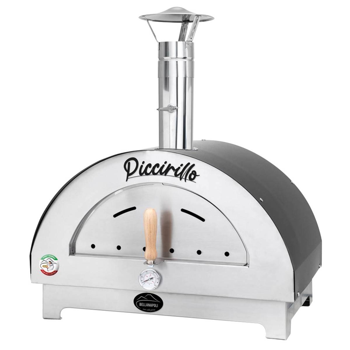 Four à pizza Inox Cuisson 5mn 400°C en 15mn Four à bois Italien BELLANAPOLI - Image 1