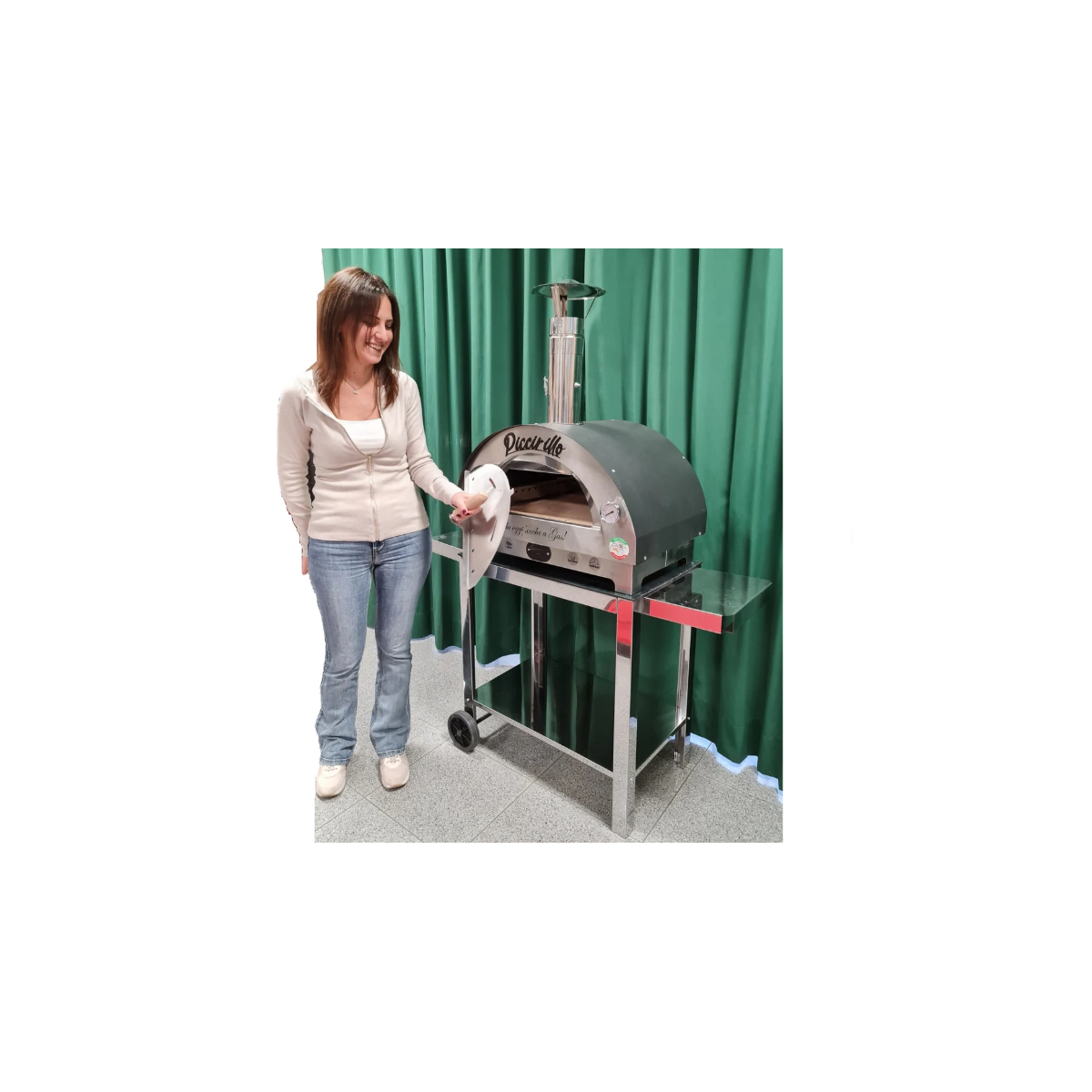 Four à pizza Inox Cuisson 5mn 400°C en 15mn Four à bois Italien BELLANAPOLI - Image 4