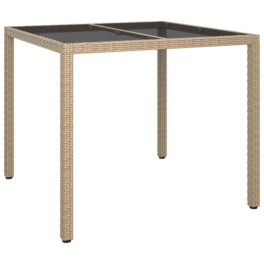 Maison Chic - Table De Jardin - Table Extérieure Beige 90 x 90 x 75 cm Poly rotin - Image 1