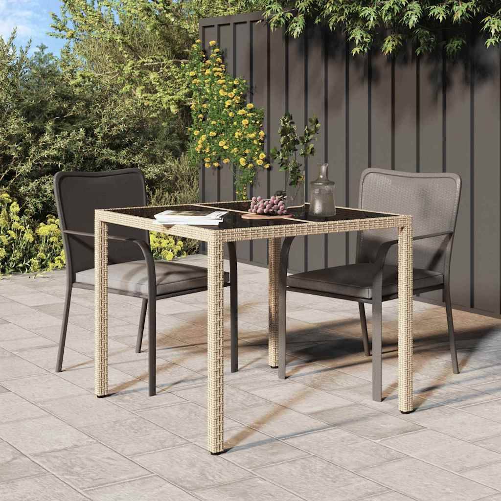 Maison Chic - Table De Jardin - Table Extérieure Beige 90 x 90 x 75 cm Poly rotin - Image 2
