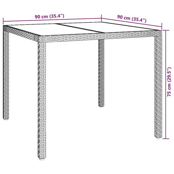 Maison Chic - Table De Jardin - Table Extérieure Beige 90 x 90 x 75 cm Poly rotin - Image 6