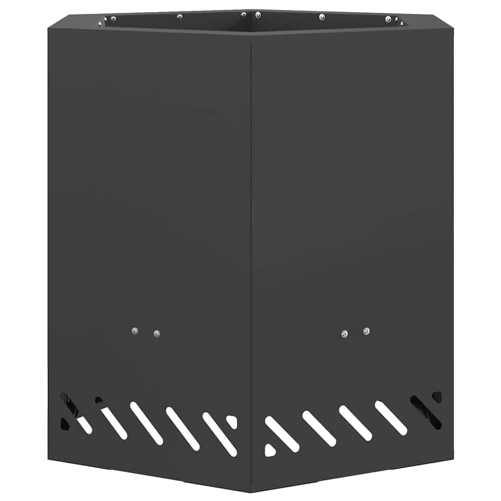 ComfortXL - Braséro hexagonal sans fumée en acier design moderne pour jardin terrasse Noir 48 cm – ComfortXL Outdoor Living - Image 2