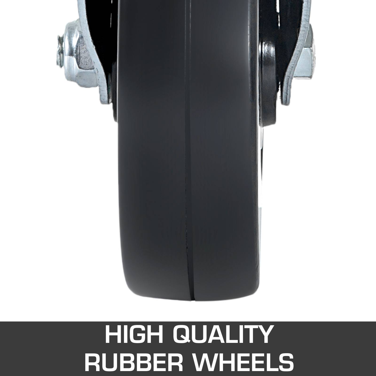 VEVOR Roulettes pivotantes polyuréthane, 8 po, frein double, charge 1100 lb/roue. - Image 3