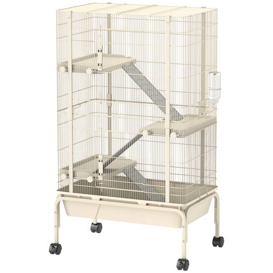 Cage pour petits animaux acier beige 69 x 44 x 120 cm - PANGIVO - Image 1