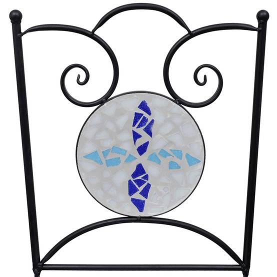 ComfortXL - Salon de Jardin 2 Personnes Mosaïque Céramique pour Balcon Terrasse Bleu Blanc – ComfortXL Outdoor Living - Image 8