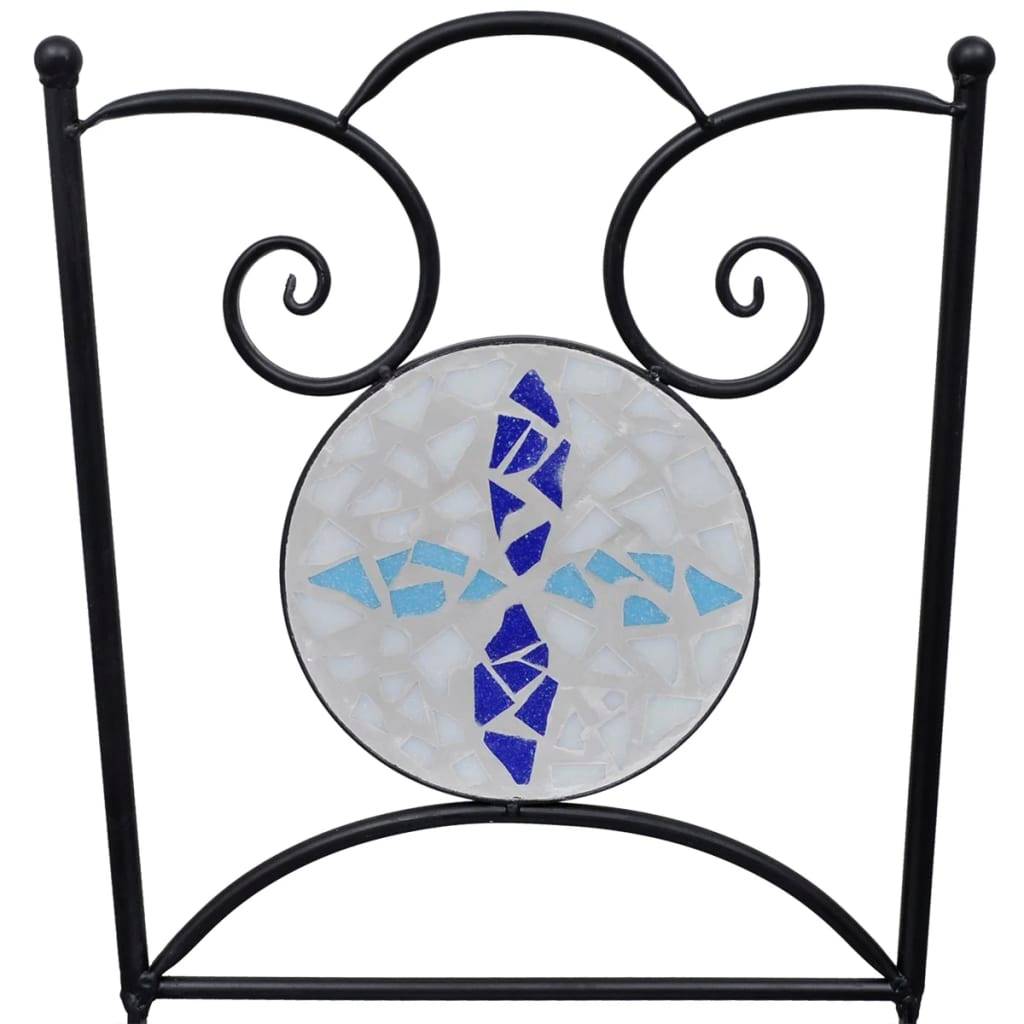 ComfortXL - Salon de Jardin 2 Personnes Mosaïque Céramique pour Balcon Terrasse Bleu Blanc – ComfortXL Outdoor Living - Image 8