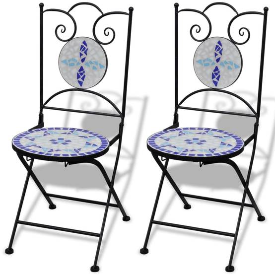 ComfortXL - Salon de Jardin 2 Personnes Mosaïque Céramique pour Balcon Terrasse Bleu Blanc – ComfortXL Outdoor Living - Image 6