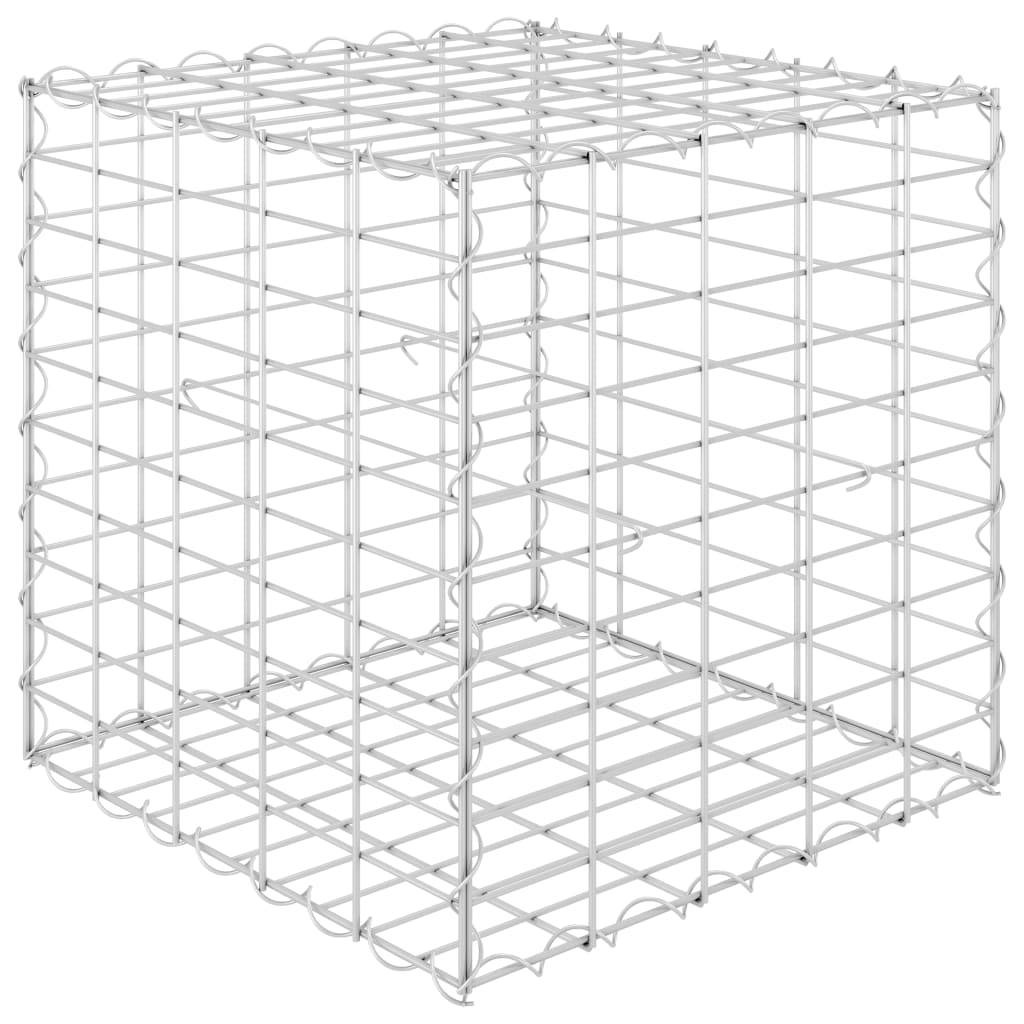 Lit surélevé cube à gabion jardinière surélevée de fleurs plantes panier à pierres jardin terrasse extérieur fil d'acier 50x50x50 cm - Image 1