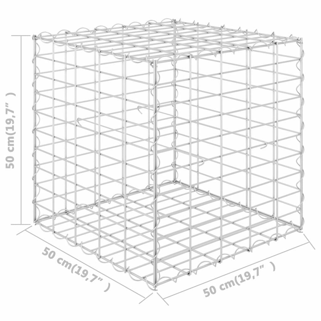 Lit surélevé cube à gabion jardinière surélevée de fleurs plantes panier à pierres jardin terrasse extérieur fil d'acier 50x50x50 cm - Image 4