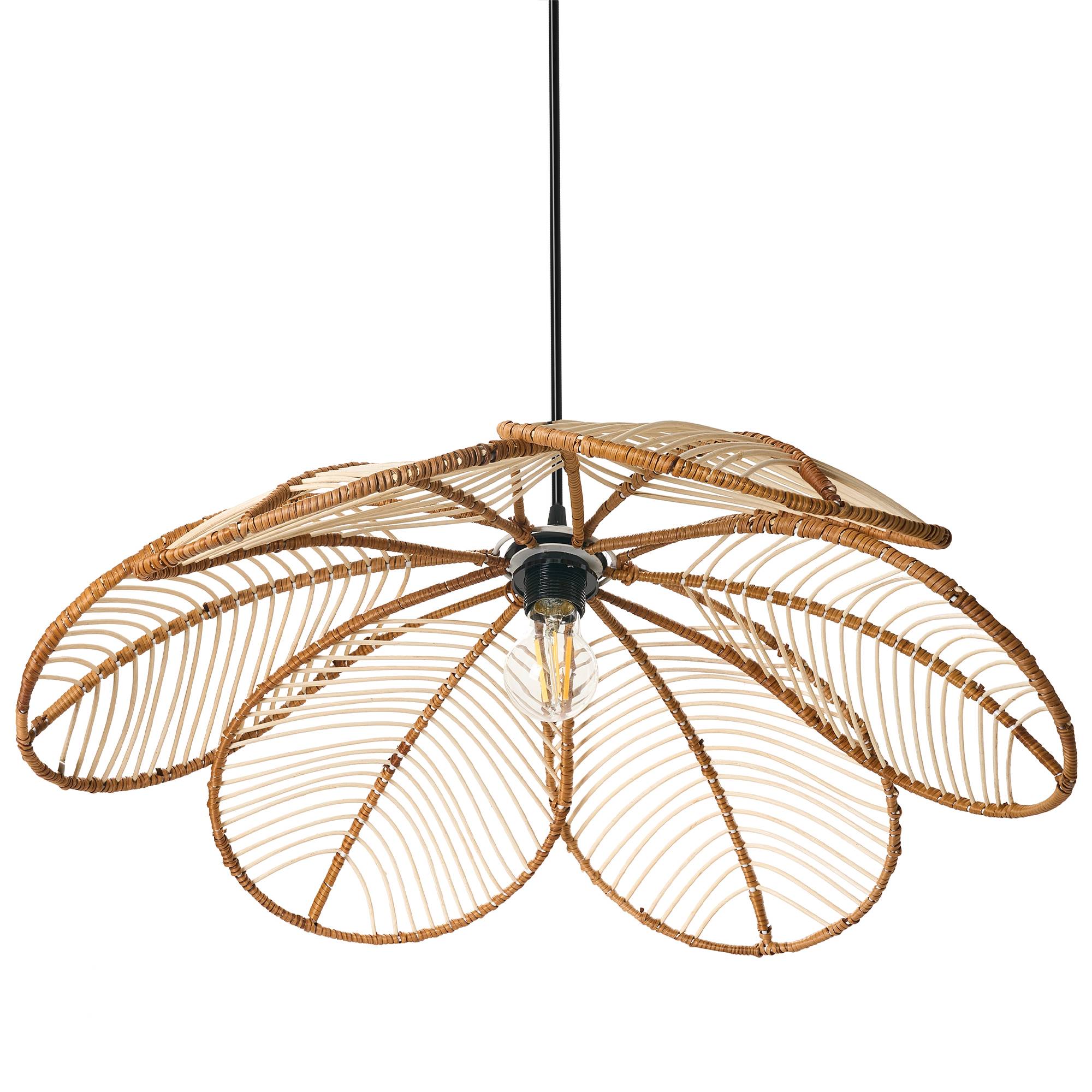 Beliani - Lampe suspension Rotin Naturel NIGUA - 66x66x130- Beliani - Image 6