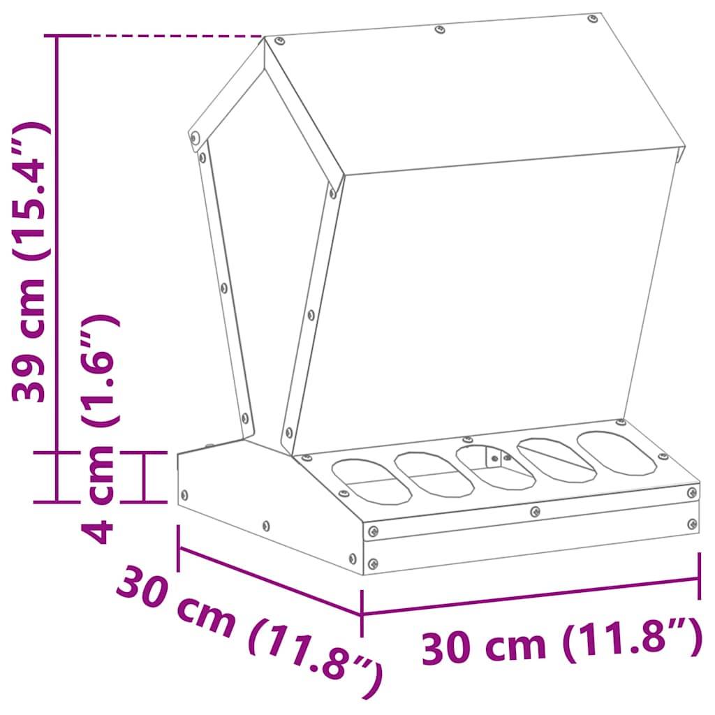 Petit Nourrisseur Carré Acier Galvanisé 4kg Argent - ComfortXL Outdoor Living - Image 7