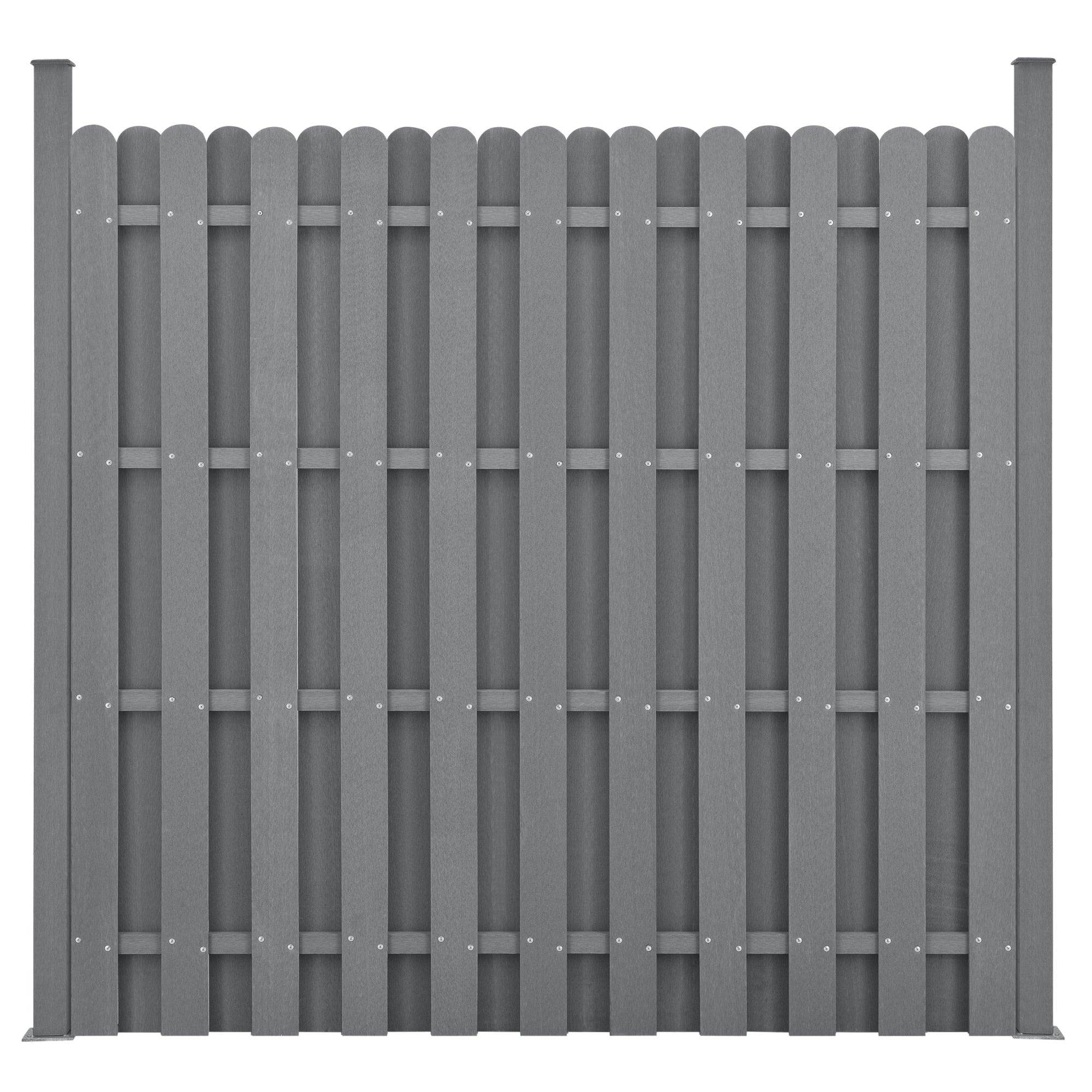 Helloshop26 - Clôture de jardin brise vent brise vue bois composite (WPC) 185 x 193 cm gris - Image 2