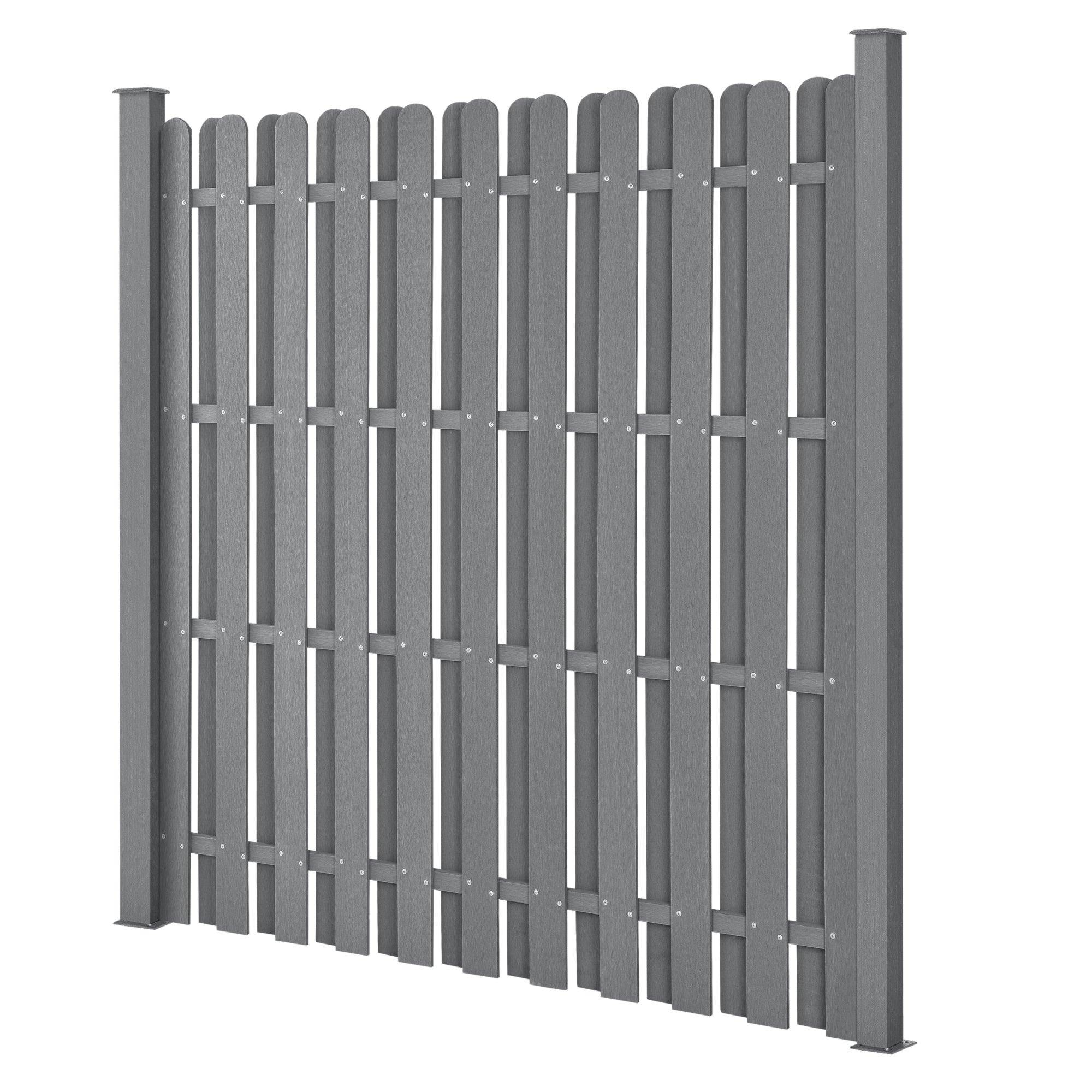 Helloshop26 - Clôture de jardin brise vent brise vue bois composite (WPC) 185 x 193 cm gris - Image 1