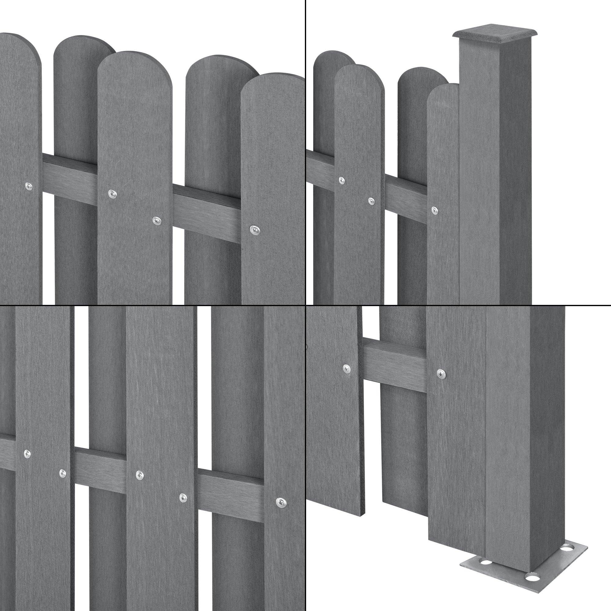Helloshop26 - Clôture de jardin brise vent brise vue bois composite (WPC) 185 x 193 cm gris - Image 4