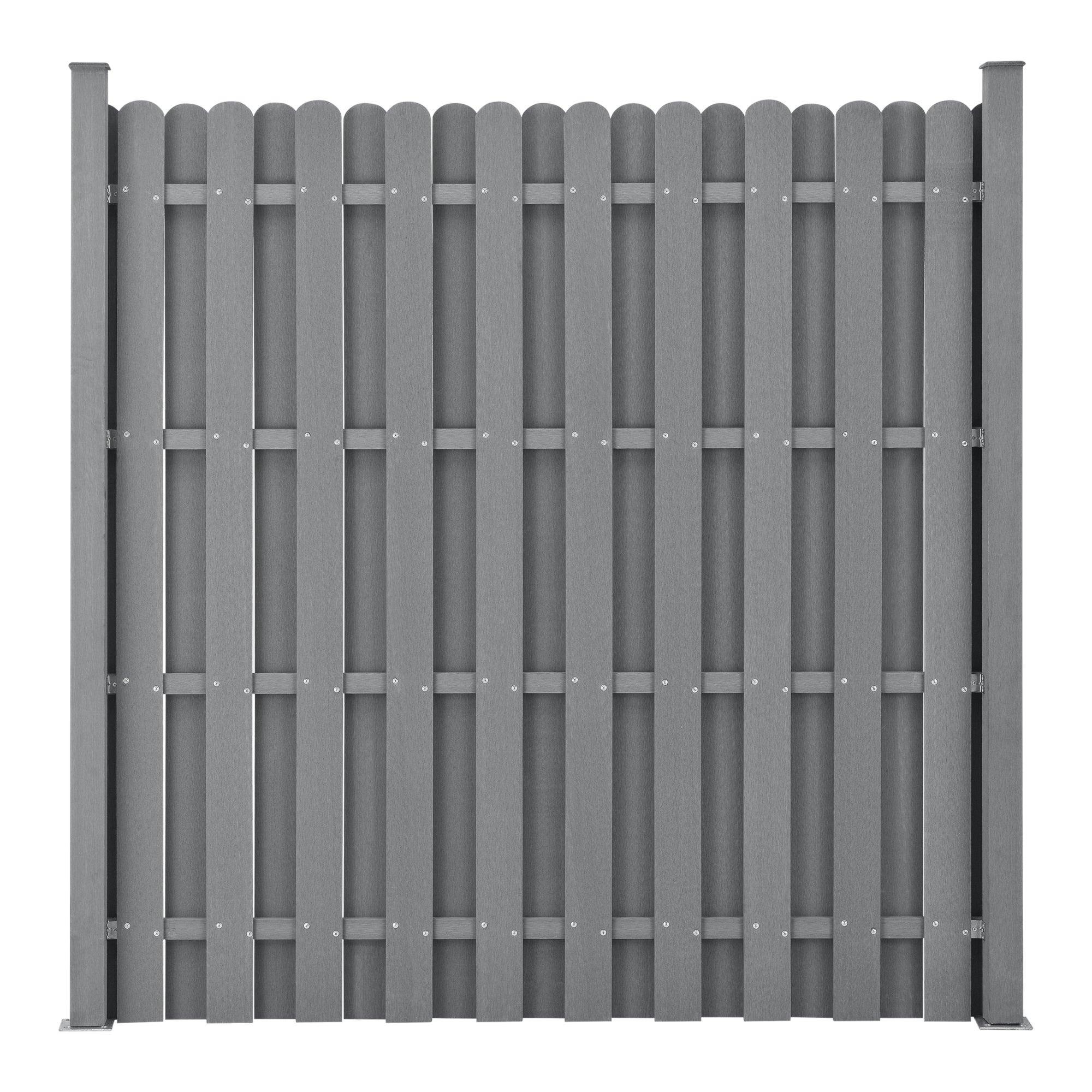 Helloshop26 - Clôture de jardin brise vent brise vue bois composite (WPC) 185 x 193 cm gris - Image 3