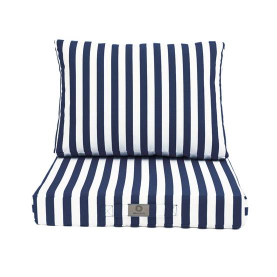 Coussins pour salon de jardin déhoussable 50x50cm Rayure bleu marine - Déco arts - Image 3