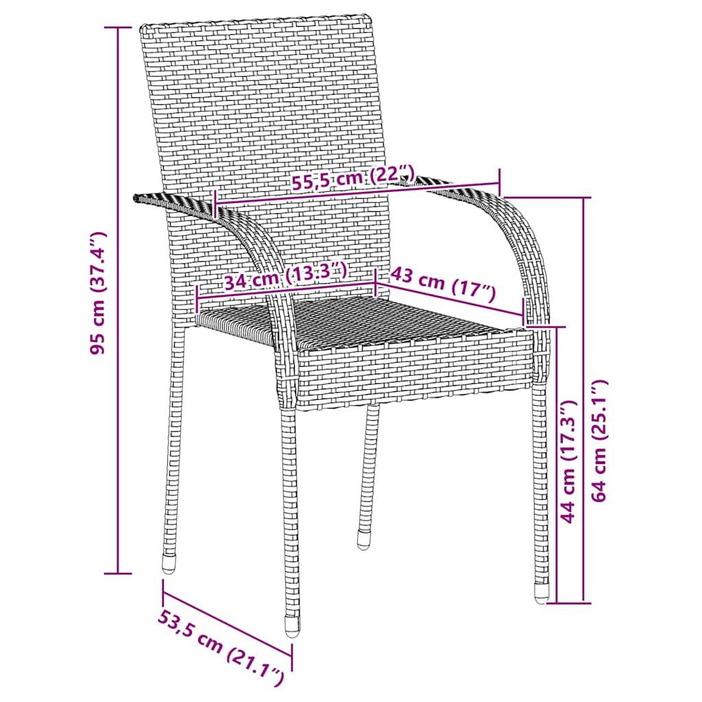 Chaise bois composite 4 places rotin noir  55,5 x 53,5 x 95 cm  - Prolenta premium  p3116.9 - Image 9
