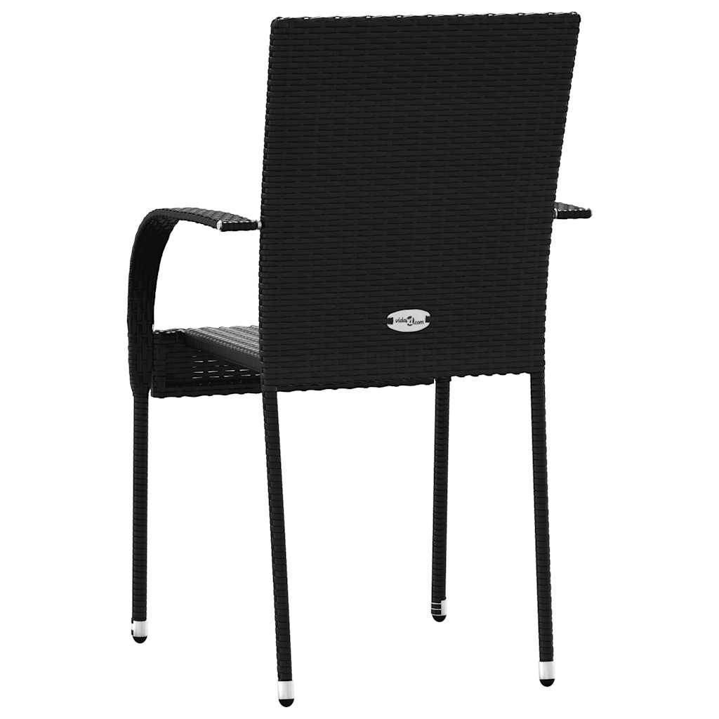 Chaise bois composite 4 places rotin noir  55,5 x 53,5 x 95 cm  - Prolenta premium  p3116.9 - Image 6