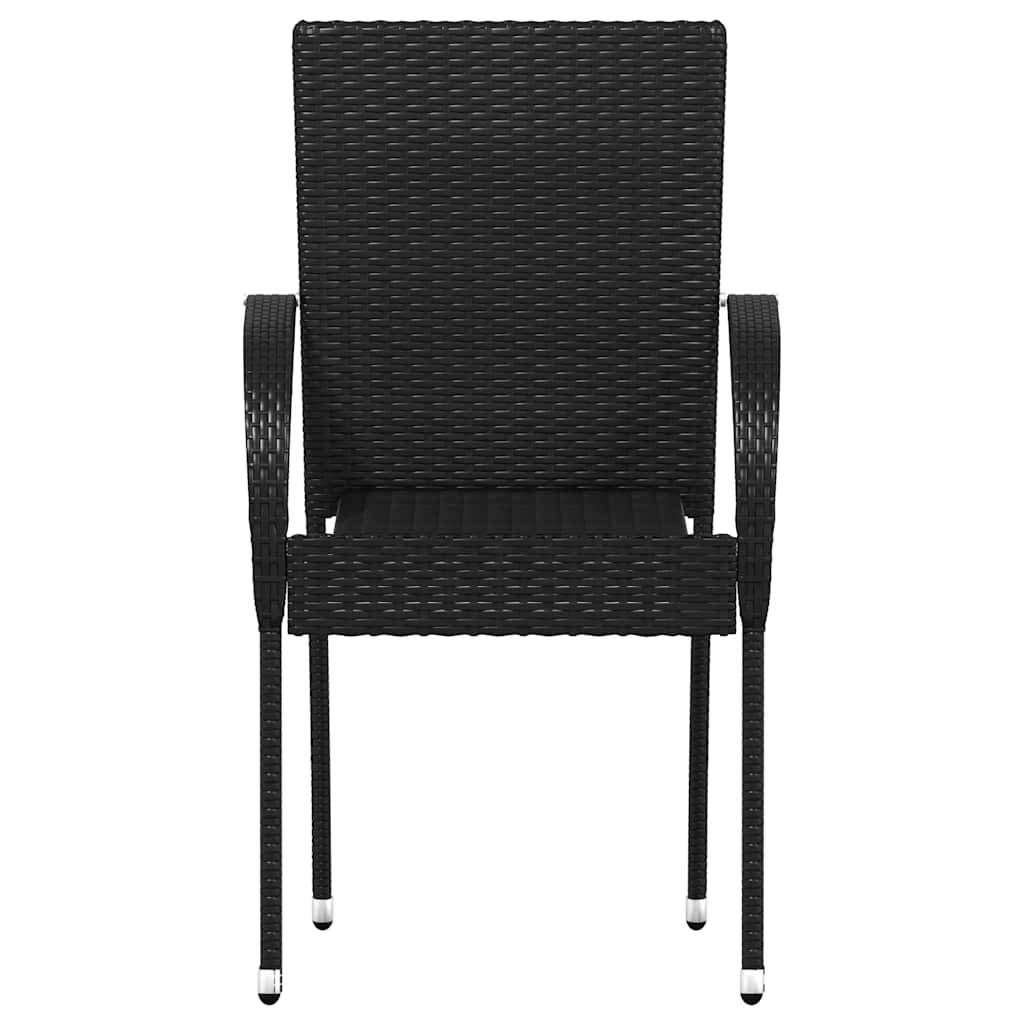 Chaise bois composite 4 places rotin noir  55,5 x 53,5 x 95 cm  - Prolenta premium  p3116.9 - Image 4