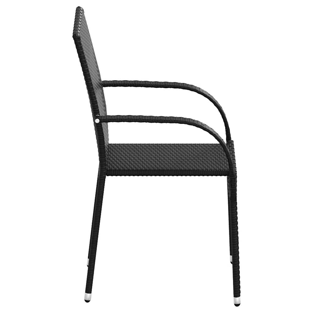 Chaise bois composite 4 places rotin noir  55,5 x 53,5 x 95 cm  - Prolenta premium  p3116.9 - Image 5