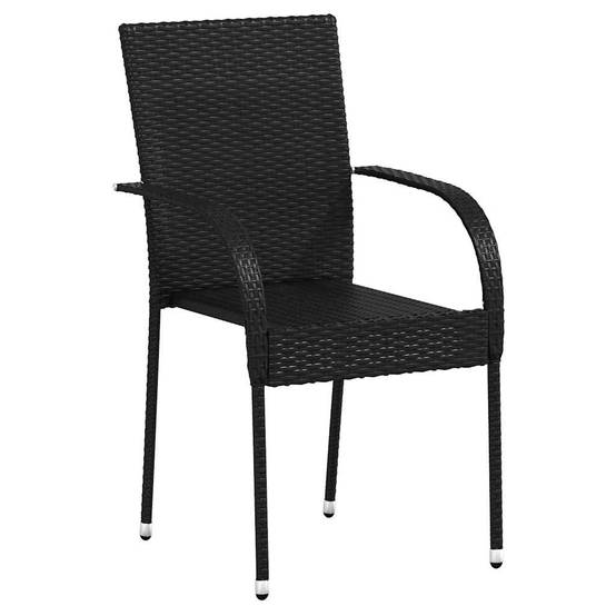 Chaise bois composite 4 places rotin noir 55,5 x 53,5 x 95 cm - Prolenta premium p3116.9 - Image 3