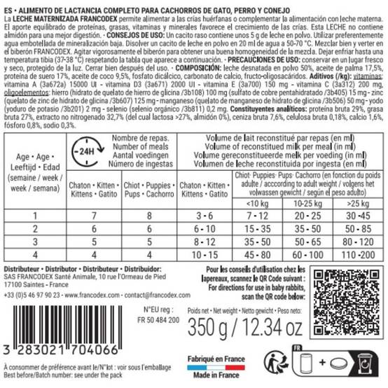 Francodex - Lait maternisé complet 350 g pour chiot, chaton, lapereau - Image 6