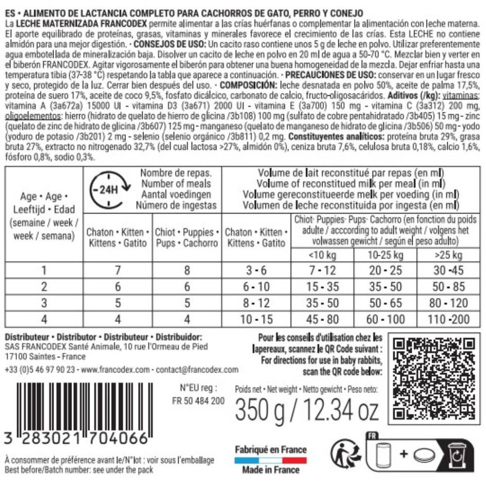 Francodex - Lait maternisé complet 350 g pour chiot, chaton, lapereau - Image 6