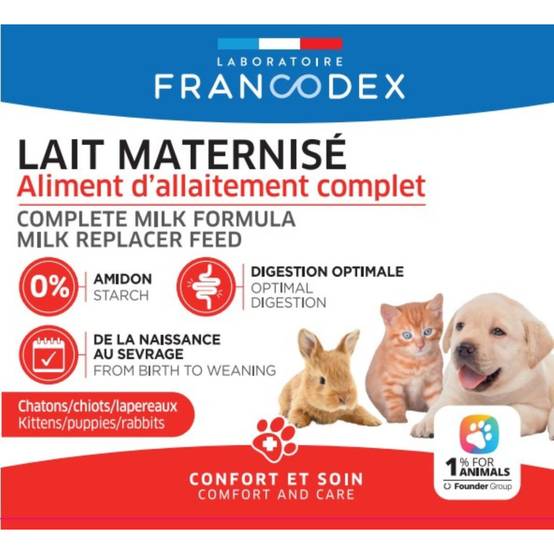 Francodex - Lait maternisé complet 350 g pour chiot, chaton, lapereau - Image 2