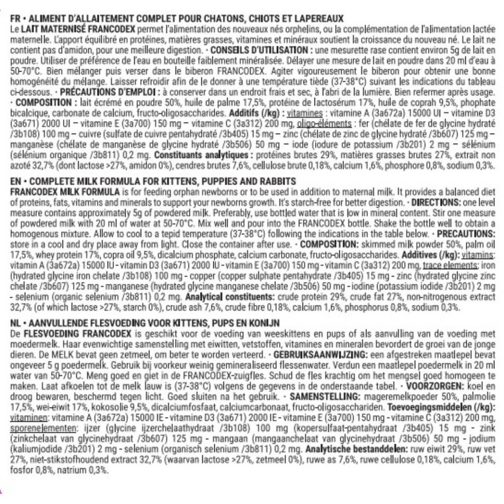 Francodex - Lait maternisé complet 350 g pour chiot, chaton, lapereau - Image 4