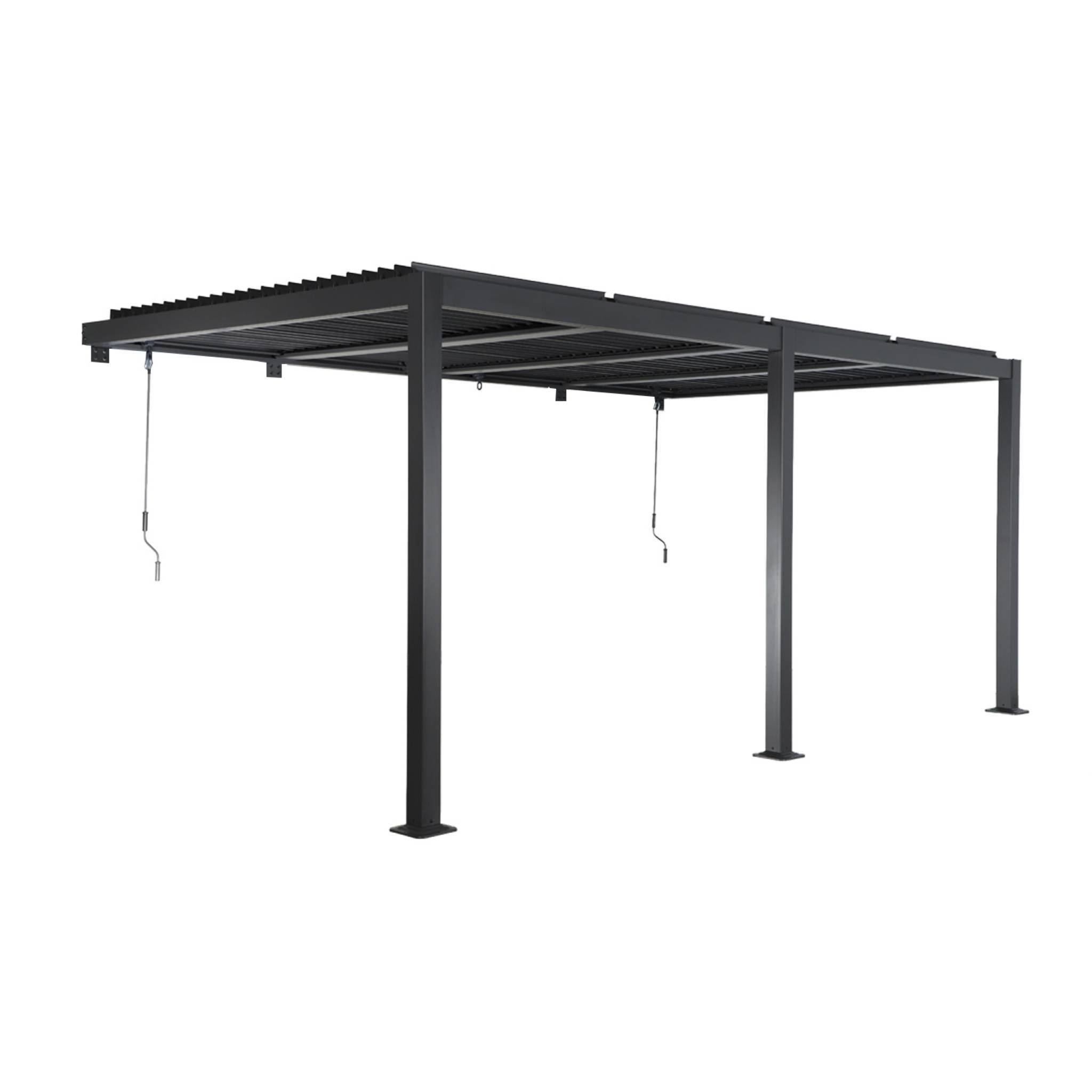 sweeek - Pergola bioclimatique aluminium adossée lames orientables 5x3m anthracite Palace | sweeek - Image 2