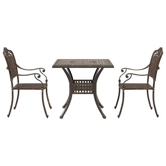 Ensemble de tables de jardin aluminium coulé bronze 80 x 80 x 75 cm, Poids :27.42kg - PANGIVO - Image 6