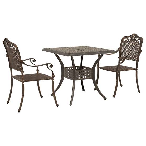 Ensemble de tables de jardin aluminium coulé bronze 80 x 80 x 75 cm, Poids :27.42kg - PANGIVO - Image 2
