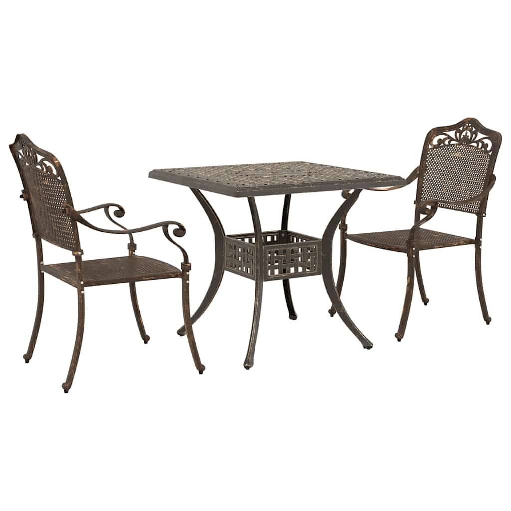 Ensemble de tables de jardin aluminium coulé bronze 80 x 80 x 75 cm, Poids :27.42kg - PANGIVO - Image 2