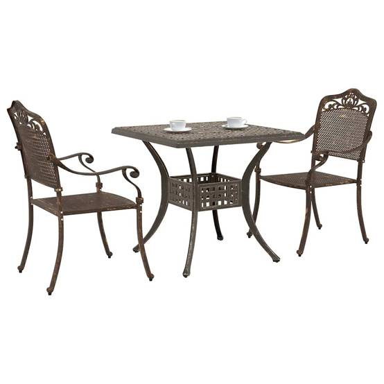 Ensemble de tables de jardin aluminium coulé bronze 80 x 80 x 75 cm, Poids :27.42kg - PANGIVO - Image 3