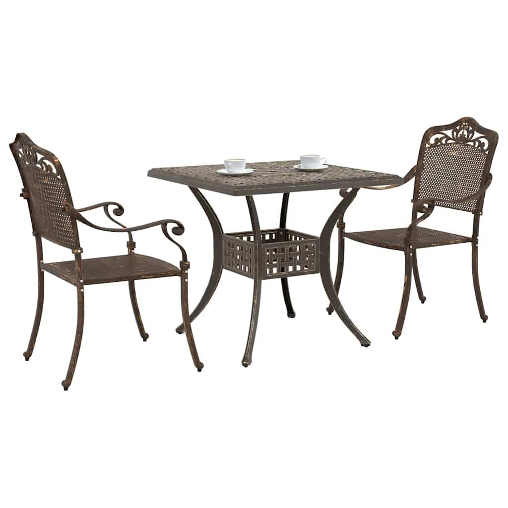 Ensemble de tables de jardin aluminium coulé bronze 80 x 80 x 75 cm, Poids :27.42kg - PANGIVO - Image 3