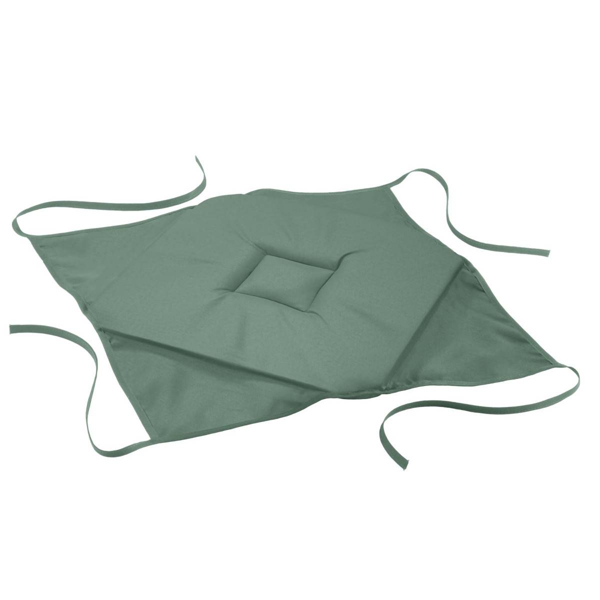 Paris Prix - Galette de Chaise "Essentiel" 40x40cm Vert Cèdre - Image 1