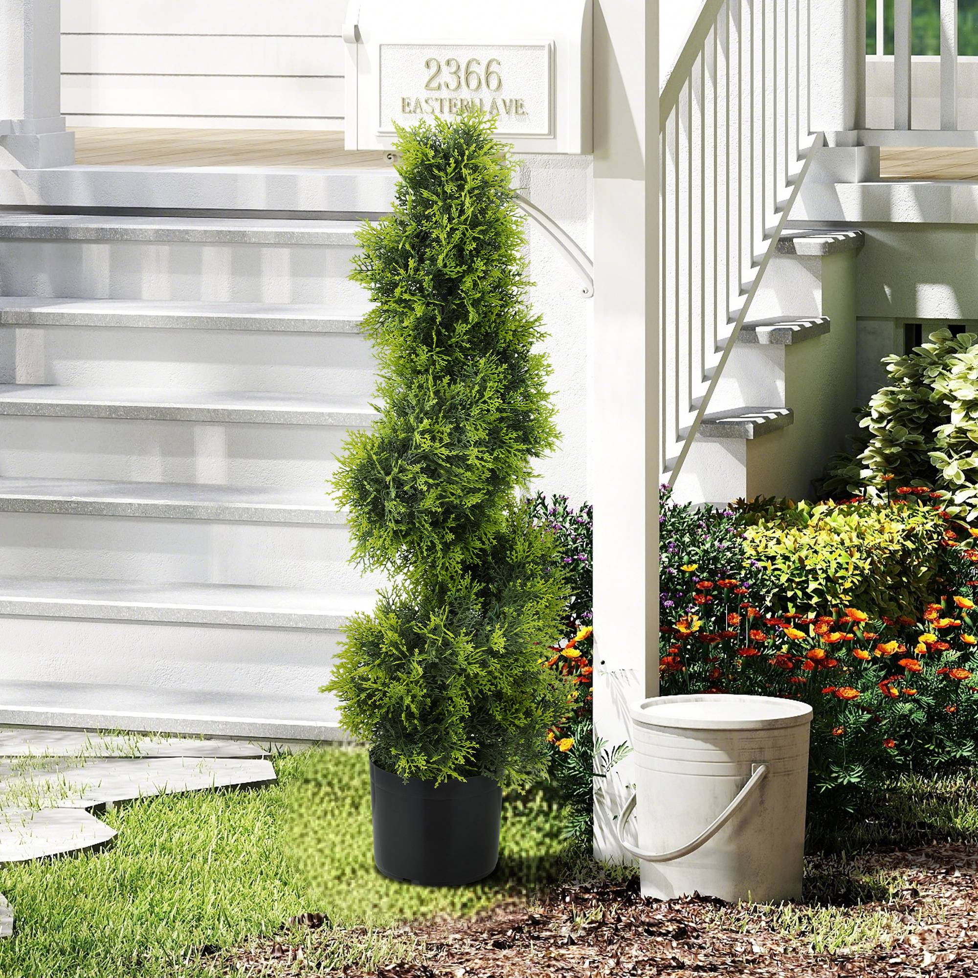 Cyprès artificiel 90 cm en spirale, plante artificielle, plantes plastique en pot, déco moderne - Image 4