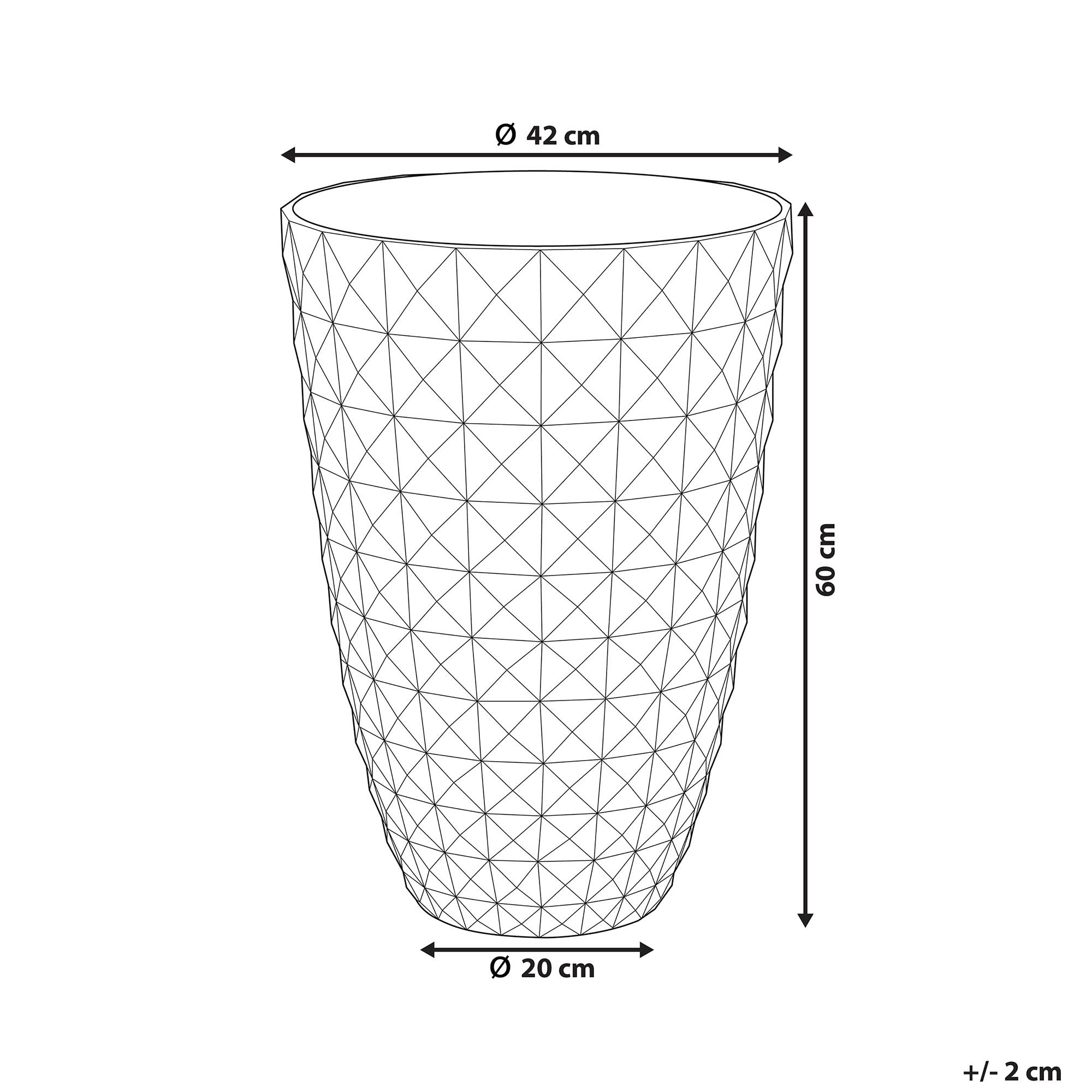 Beliani - Haut Cache-Pot Bleu Marine en Fibre d'Argile et Verre 42 cm Diamètre Rond avec Relief Pot de Fleurs Idéal pour Extérieur et Intérieur - Image 3