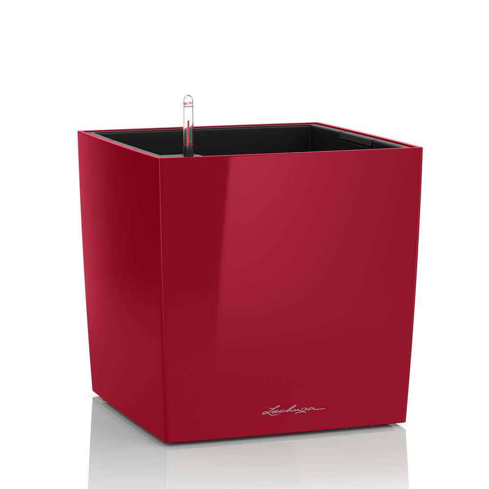 Lechuza - Cube Premium 30 - Kit Complet, rouge scarlet brillant 30 cm Lechuza - Image 1