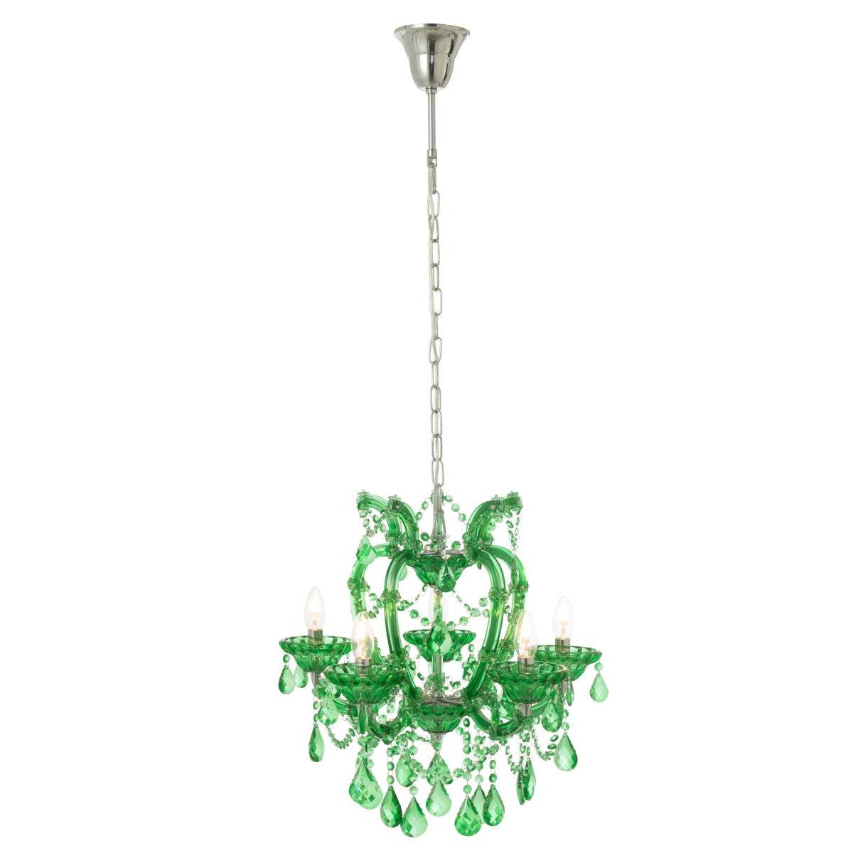 J-Line - Lustre en Verre "Antique" 57cm Vert Émeraude - Image 2