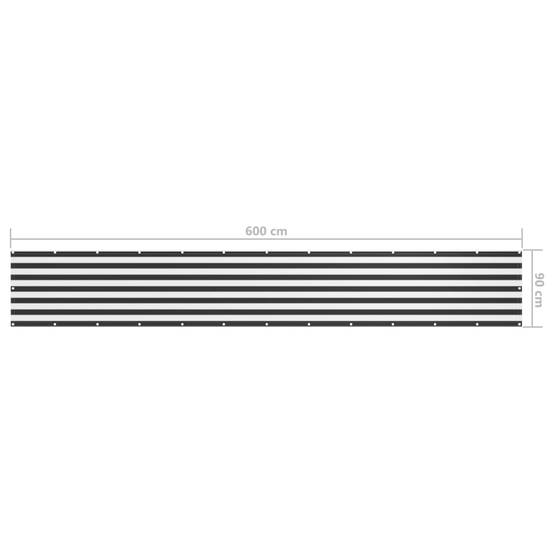 Écran de balcon Tissu Oxford Anthracite et blanc 90 x 600 cm - PANGIVO - Image 5