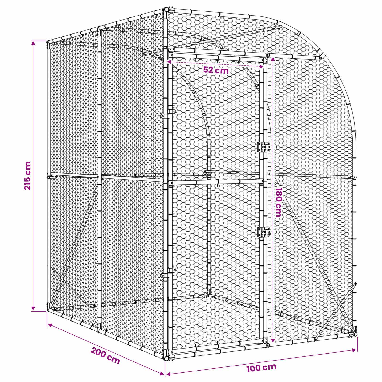 Vidaxl - Poulailler Argenté 200 x 200 x 215 cm Acier galvanisé vidaXL 42042534 - Image 3