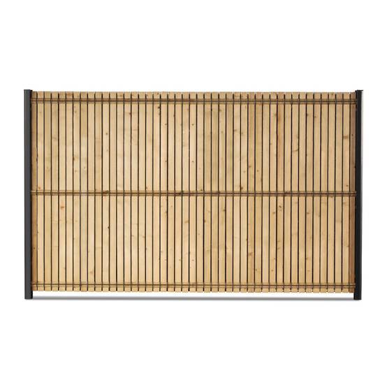 Kit occultation lamelles bois pin pour panneau rigide maille 55 H 1m03 L 2m50 ep 8mm - Easy Clôture - Image 2