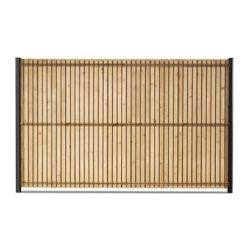 Kit occultation lamelles bois pin pour panneau rigide maille 55 H 1m03 L 2m50 ep 8mm - Easy Clôture - Image 2