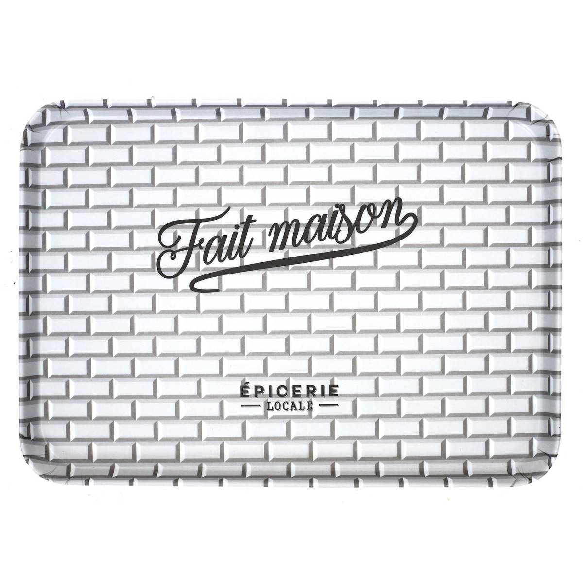 The Home Deco Factory - Plateau de Service "Brooklyn" 42cm Noir & Blanc - Image 1
