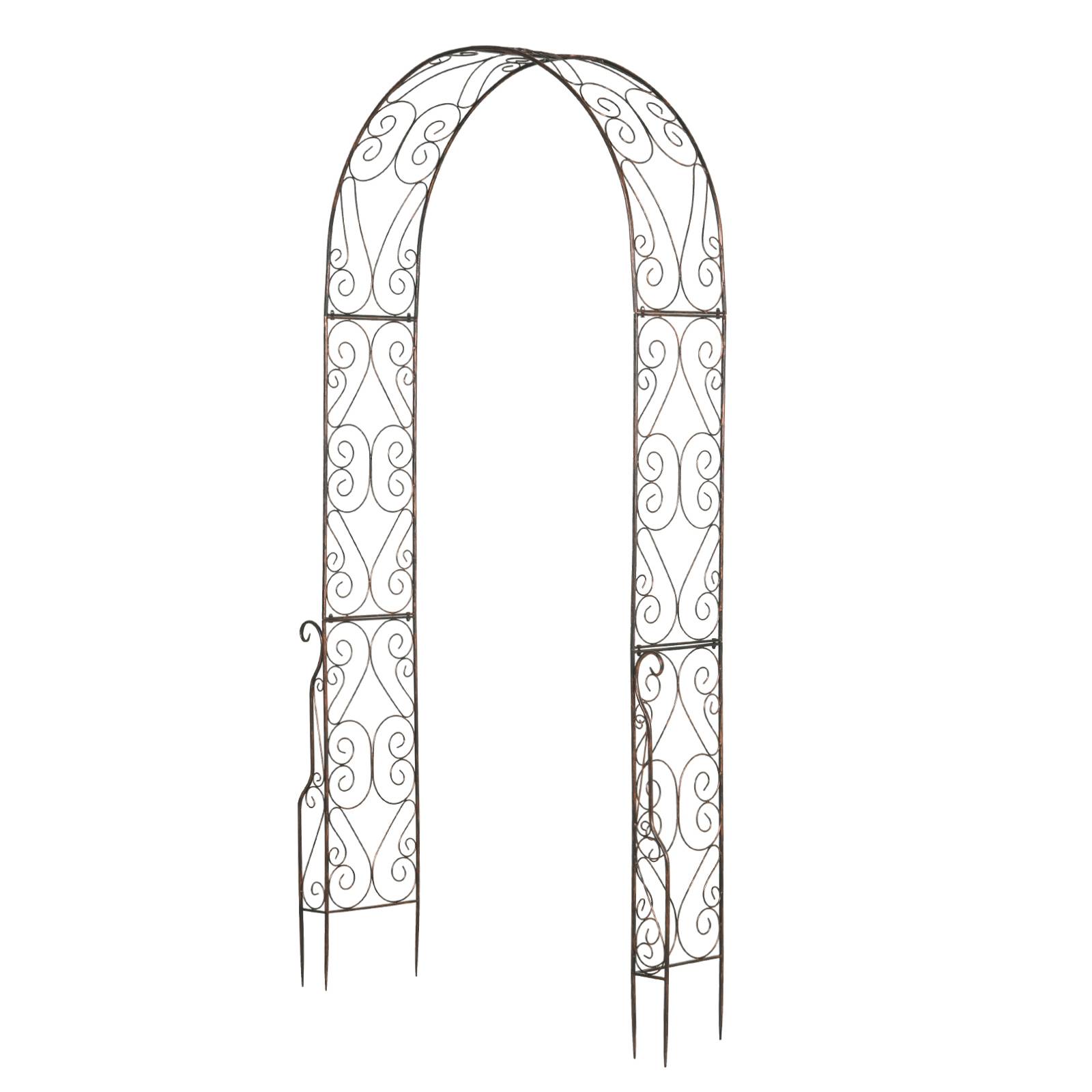 Outsunny - Arche de Jardin Arche à rosiers 120x30x226 cm métal époxy fer forgé noir vieilli cuivré - Outsunny - Image 1