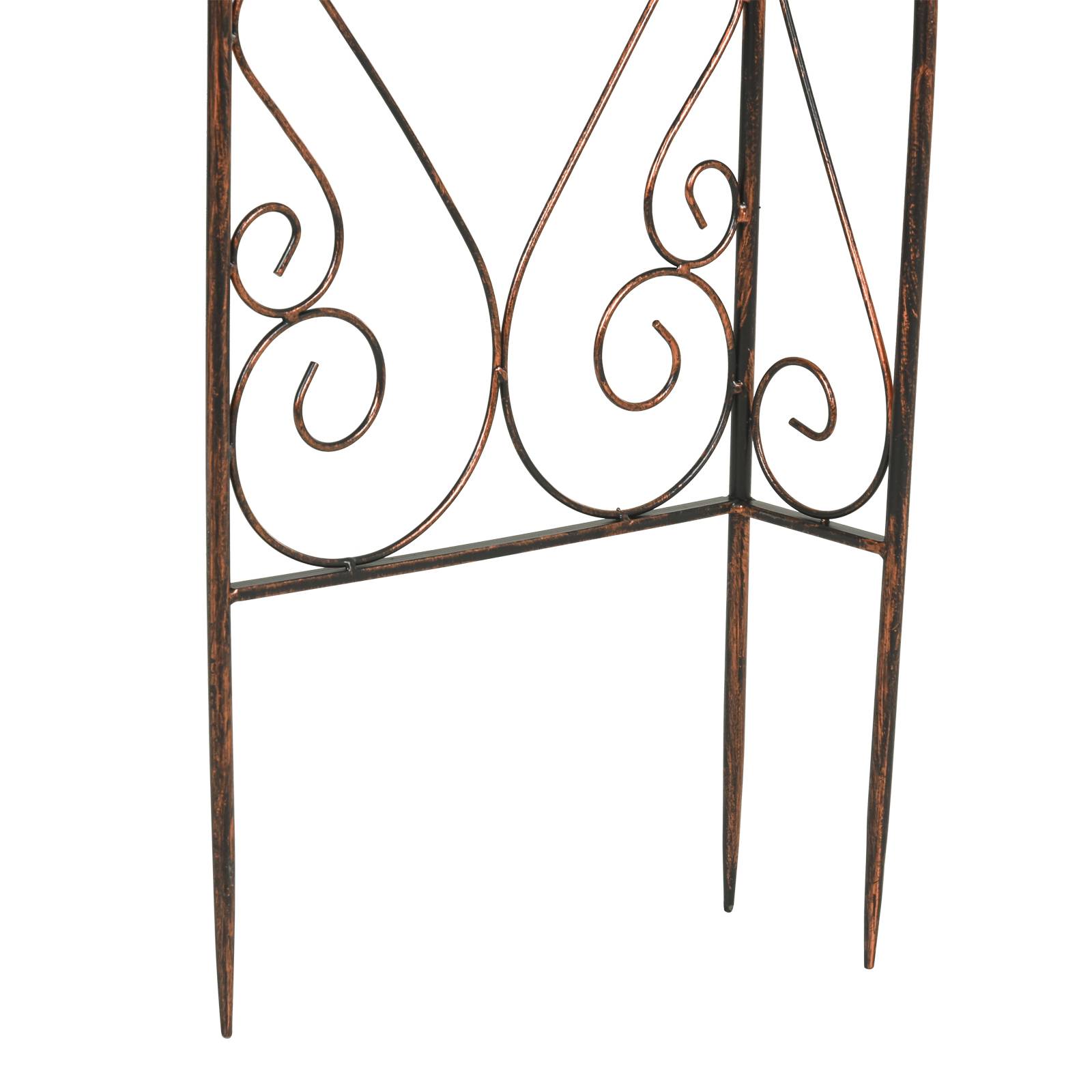 Outsunny - Arche de Jardin Arche à rosiers 120x30x226 cm métal époxy fer forgé noir vieilli cuivré - Outsunny - Image 6