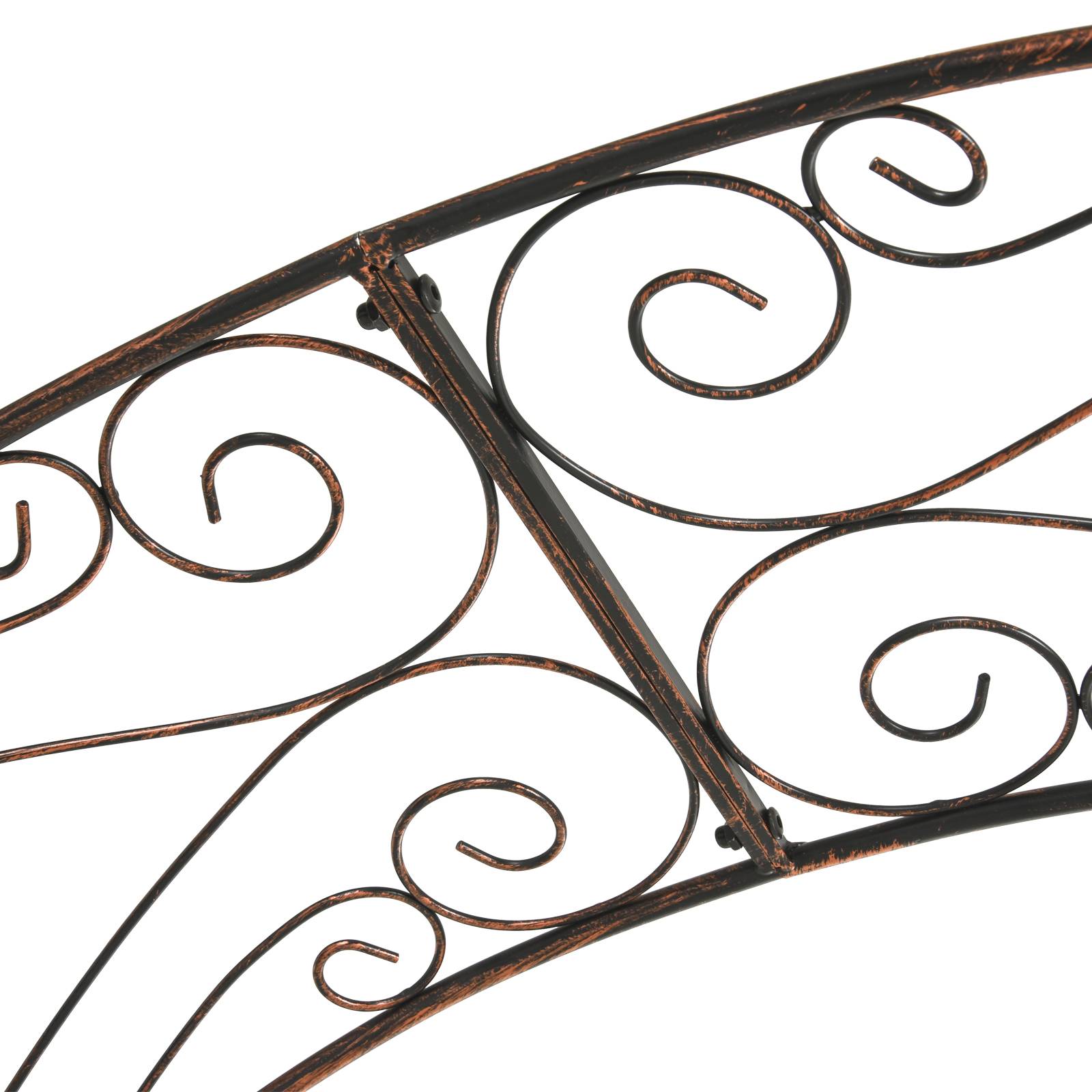 Outsunny - Arche de Jardin Arche à rosiers 120x30x226 cm métal époxy fer forgé noir vieilli cuivré - Outsunny - Image 5