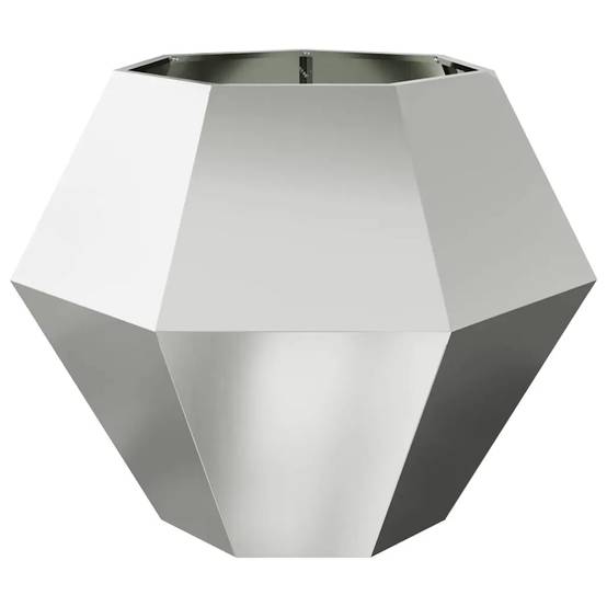 Jardinière rectangulaire 100 x 100 x 80 cm design extérieur pratique moderne en acier galvanisé argent - Image 2